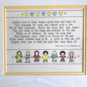 New double mat calligraphy verse art for nursery